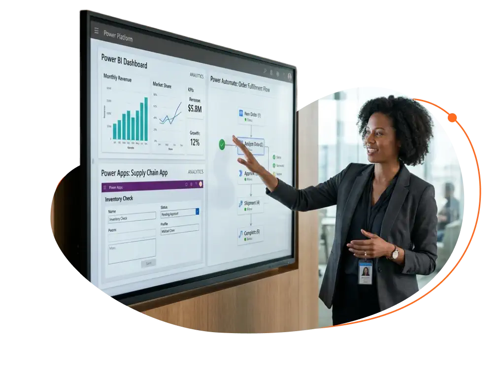 Microsoft Power Platform tools for analytics, apps, and automation